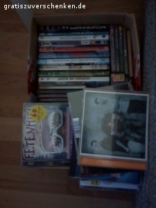 1 Kiste voller CDs und DVDs. keine Beschädigungen und auch keine Kratzer es funktionieren noch einmanfrei