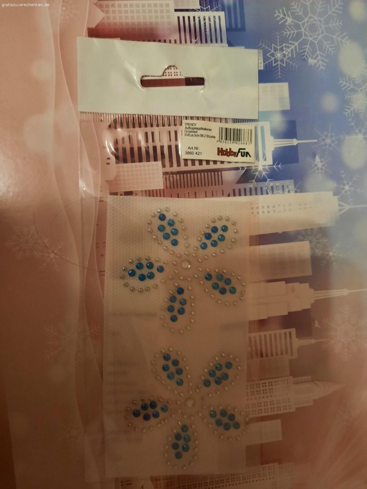 Blumen für Aufbügel auf Kleidung. original verpackt