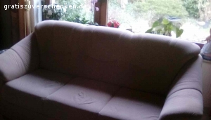 Couchgarnitur, 3-teilig. Gleichfarbige beige, 2,,5- 2-1-Sitzer