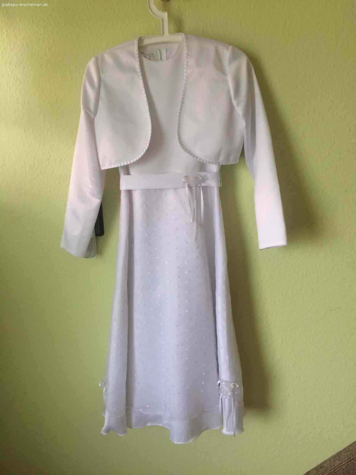 Kommunionkleid zu verschenken GR. 152. Bei Interesse bitte bei mir melden. Vor der Abgabe lasse ich es dann noch reinigen.