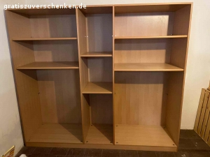 offene Schränke. hochwertige, massive offene Schränke für Kleidung oder Büro
295cm lang, 155cm hoch und 40cm tief und
198cm hoch, 56cm tief, ca 225cm breit
Böden flexibel einsetzbar
Anbringung von Kleiderstangen möglich
Selbstabbau