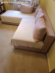 Schlaf - Couch. Verschenke Schlaf - Couch - Garnitur, zum  selbst abholen.