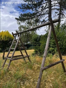 Vollholz Schaukel mit Klettergerüst